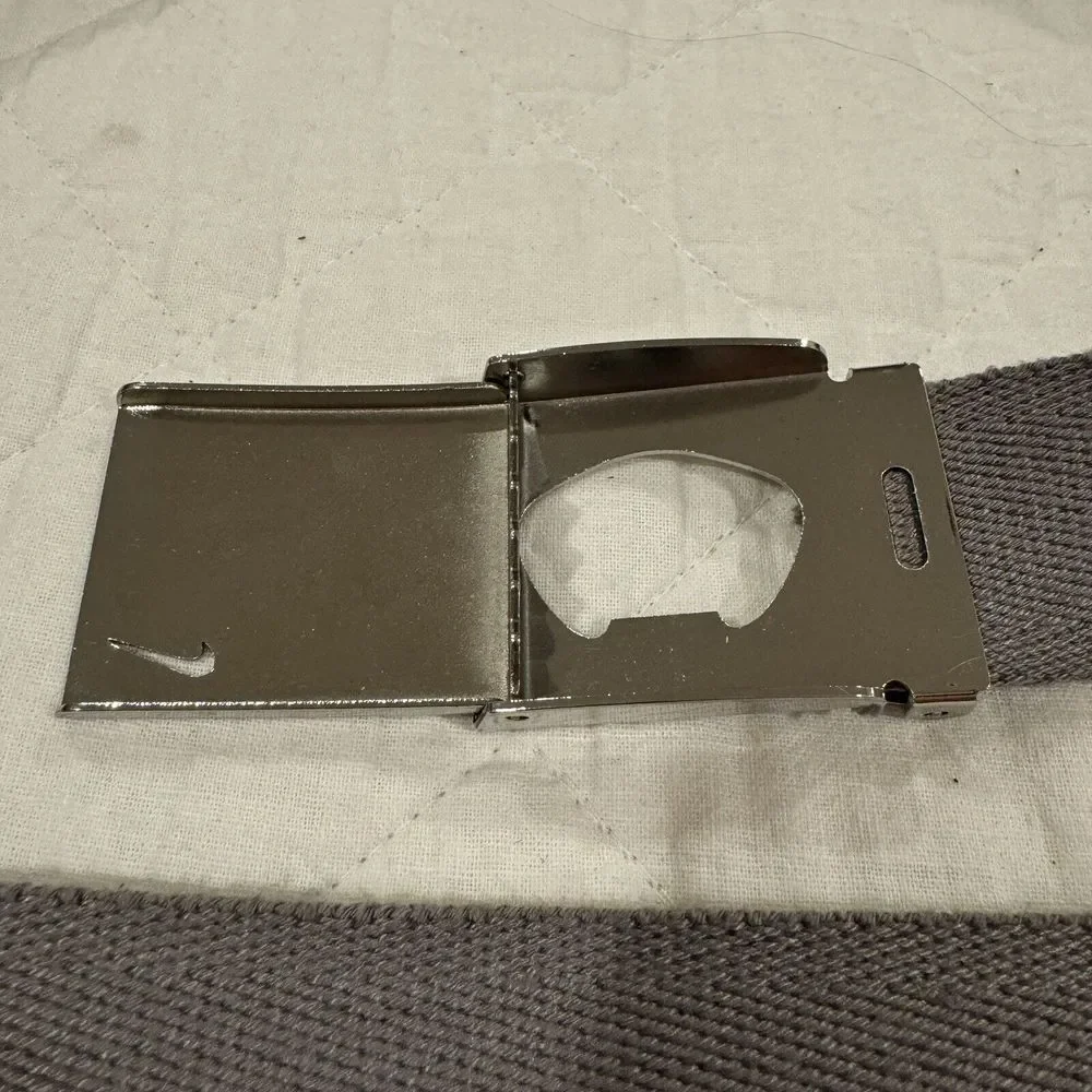 Nike Mens Charcoal Gray Mesh Fabric Web‎ Belt Adjustable Sliver Buckle One Size